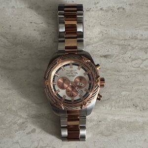 Invicta Rose Gold and Silver Chronograph Watch
